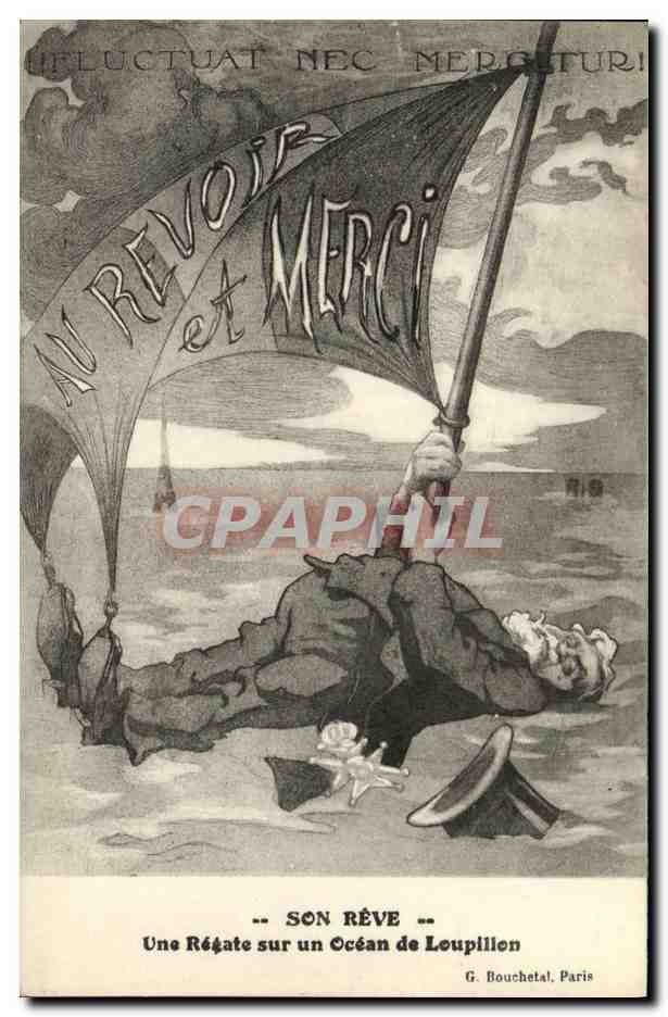 CPA President de la Republique Fallieres Au revoir et merci So n reve une regate sur un ocean de Loupillon 