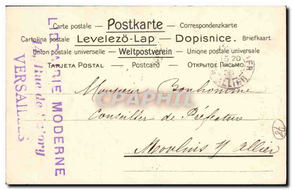 CPA President de la Republique Fallieres Souvenir de Versailles Election presidentielle 17 janvier 1906 Doumer  — Rückseite