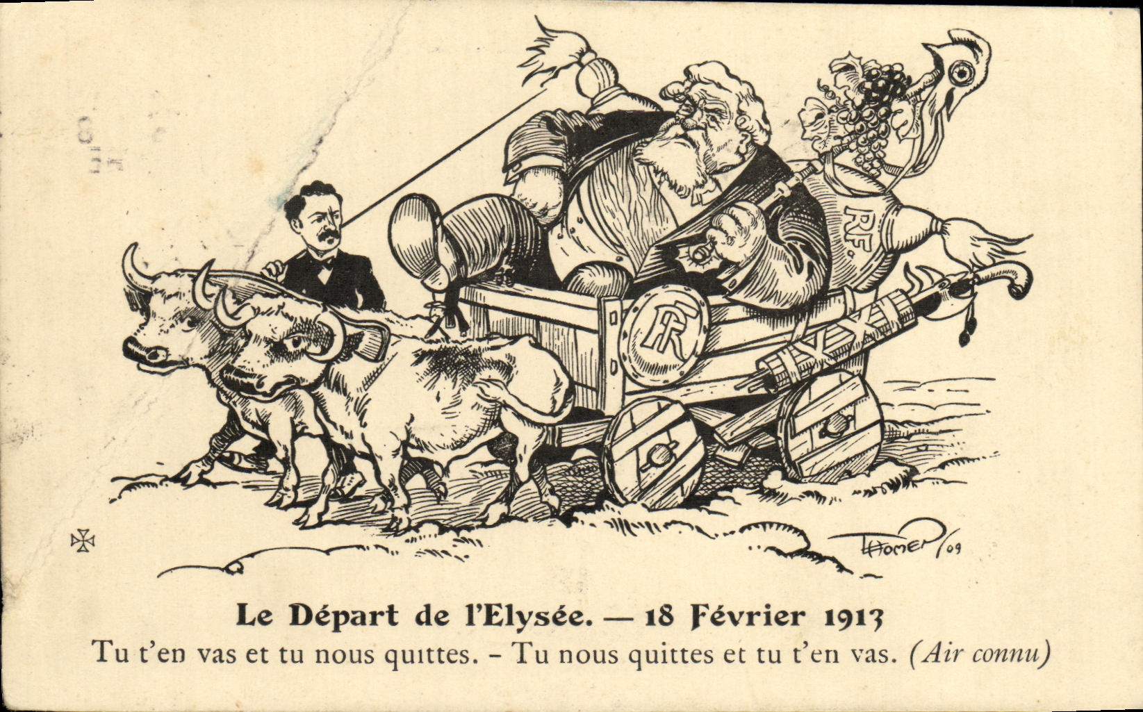 CPA Le depart de l'Elysee 18 fevrier 1913 Fallieres