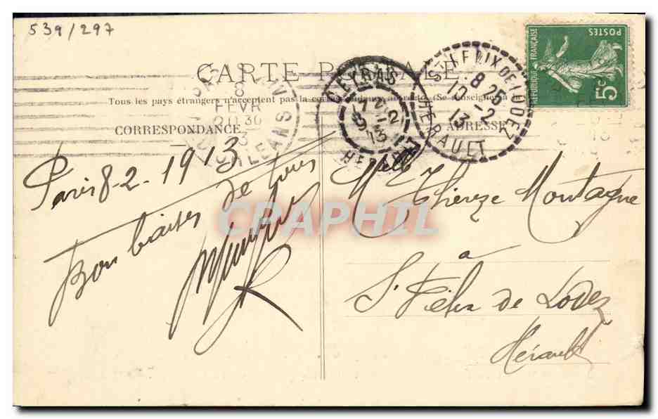CPA Le depart de l'Elysee 18 fevrier 1913 Fallieres — Rückseite