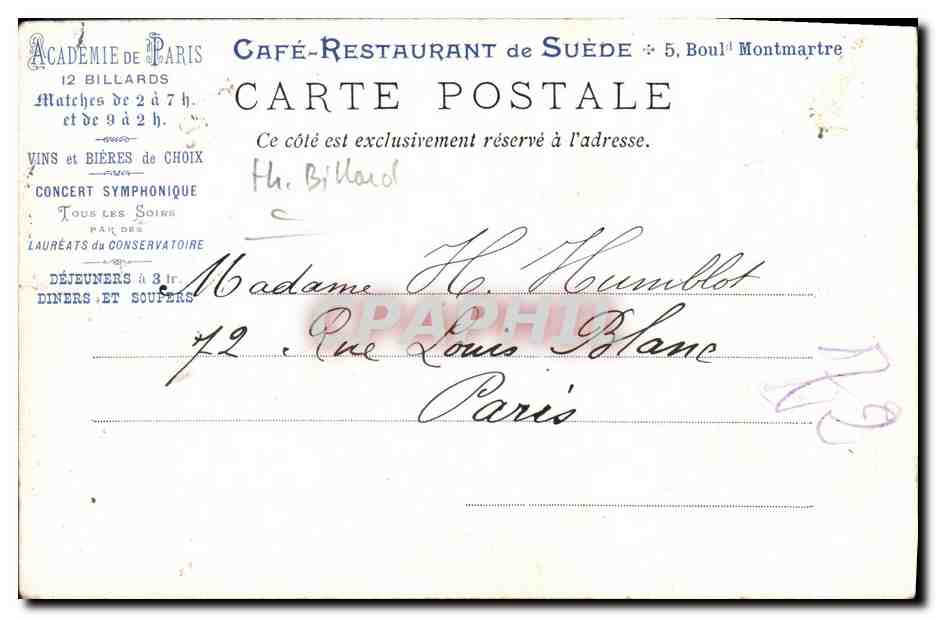 CPA Le clou reve de l'exposition de 1900 Paris Automobile — Rückseite