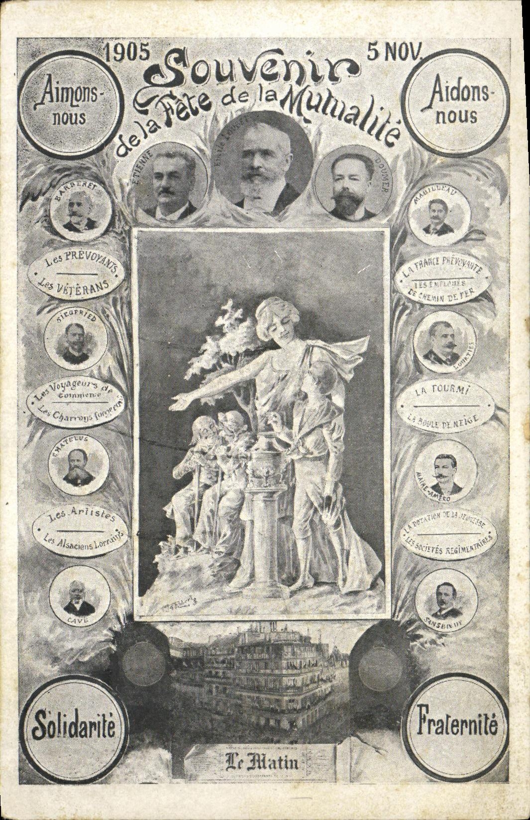 CPA 1905 Souvenir de la fete de la mutualite Le AMtin 