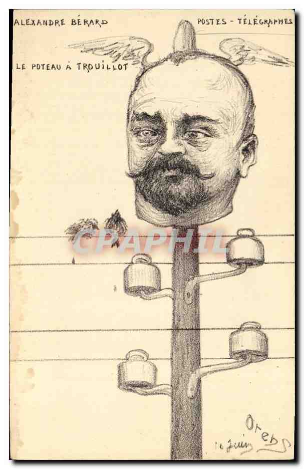 CPA Alexandre Berard Le poteau a Trouillot Telegraphe 