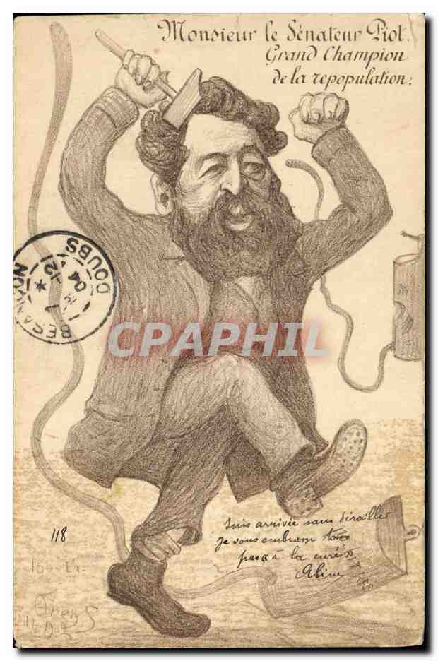 CPA Monsieur le senateur Piot Champion de la repopulation