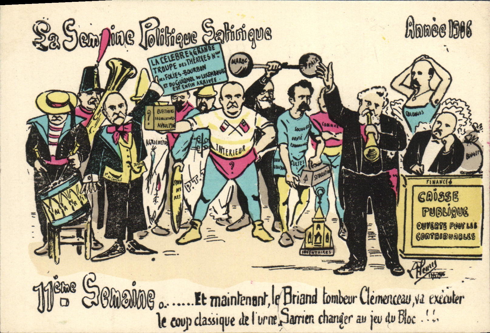 CPA Semaine Politique Satirique 1906 Clemenceau 