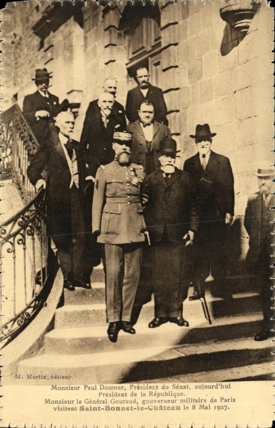 CPA Politique Paul Doumer President du Senat President de la Republique General Gouraud Siant Bonnet le Chateau 1927