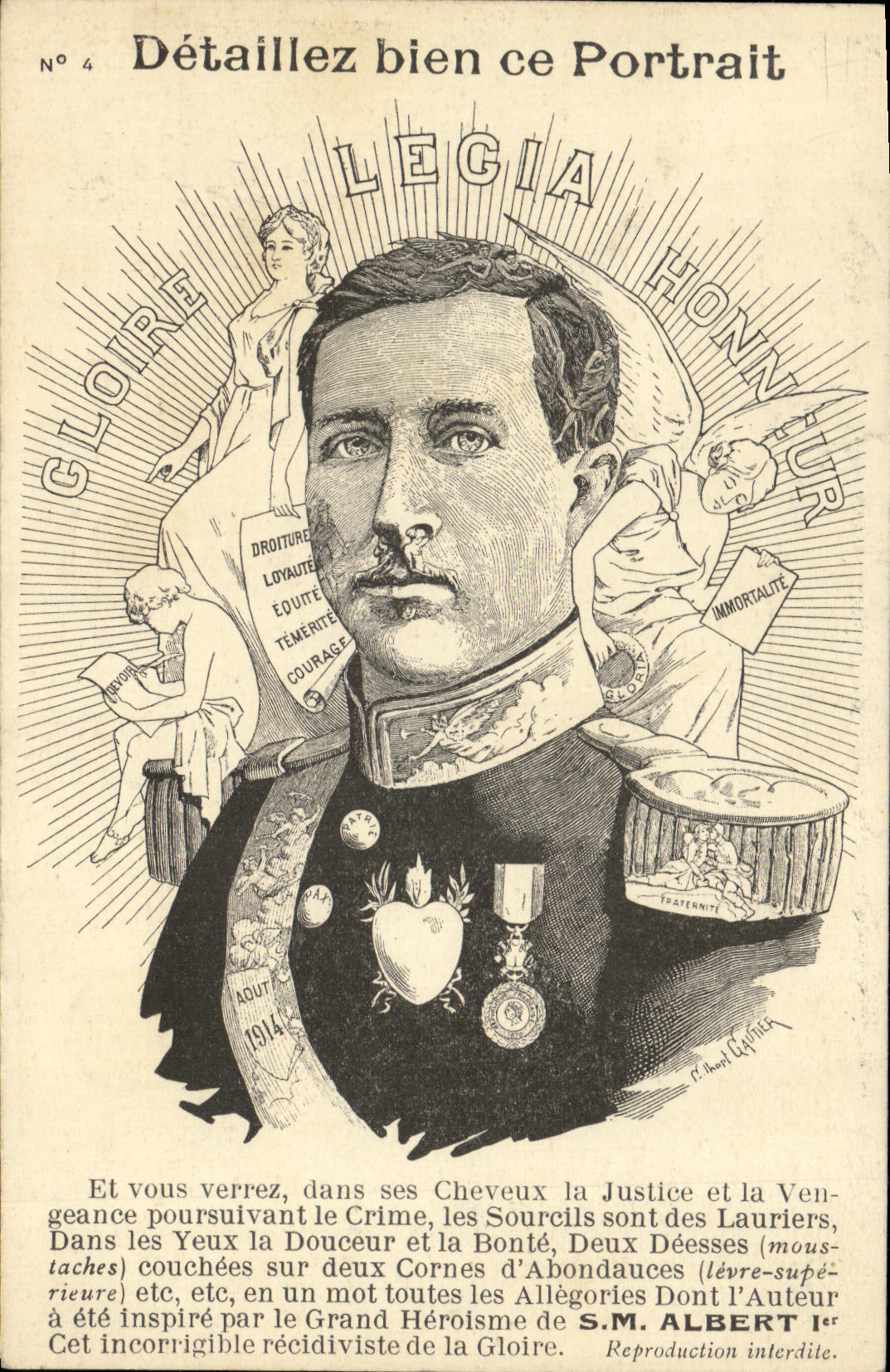 CPA Detaillez bien ce portrait SM ALbert 1er Belgique 