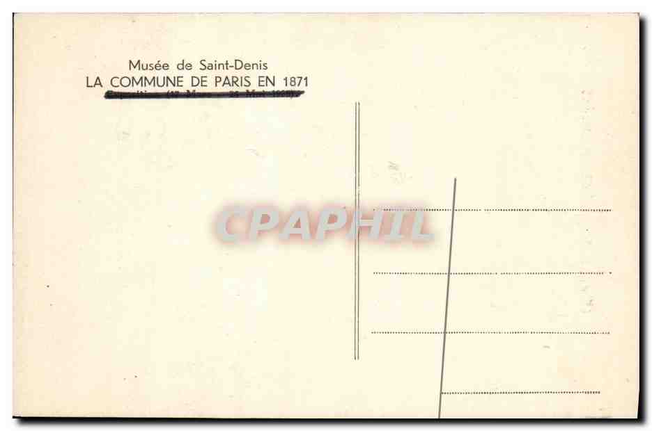 CPA Le Pere Duchene en colere Marchand de Fourneaux Politique Musee de SAint Denis La commune de Paris en 1871 — Back