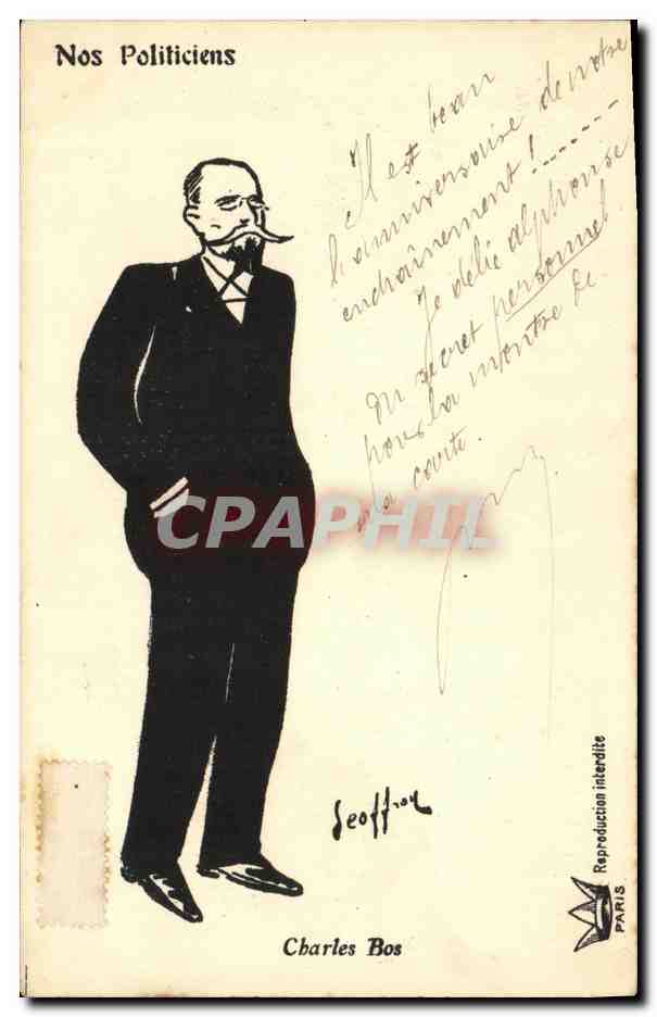 CPA Fantaisie Nos politiciens Charles Bos 