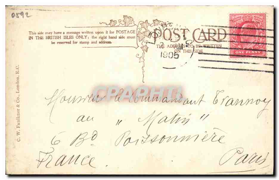 CPA Fantaisie Automobile  — Verso