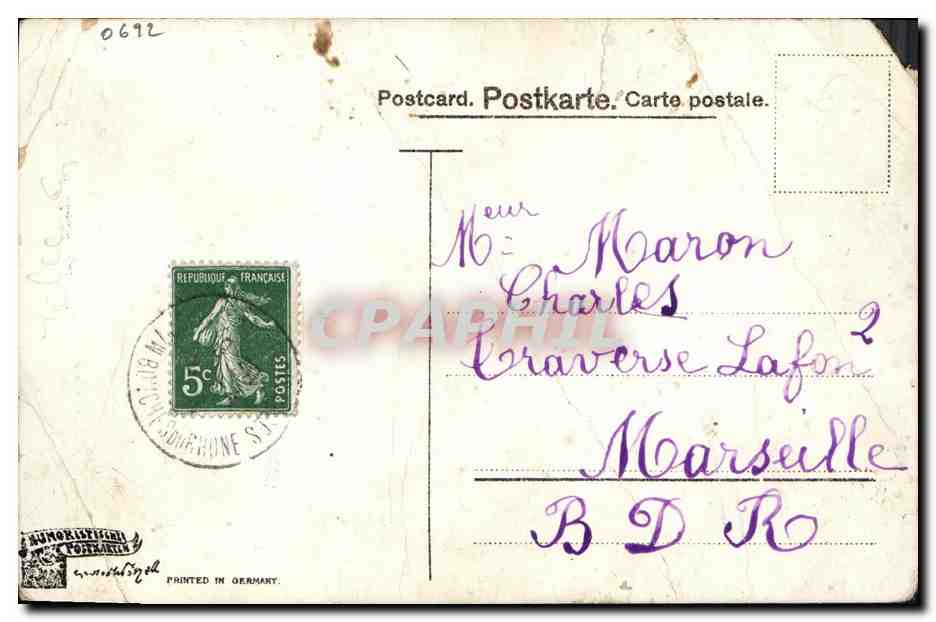 CPA Fantaisie Automobile — Verso