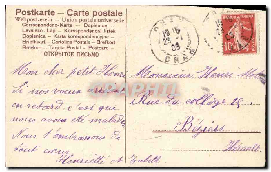 CPA Fantaisie Enfants Automobile — Verso