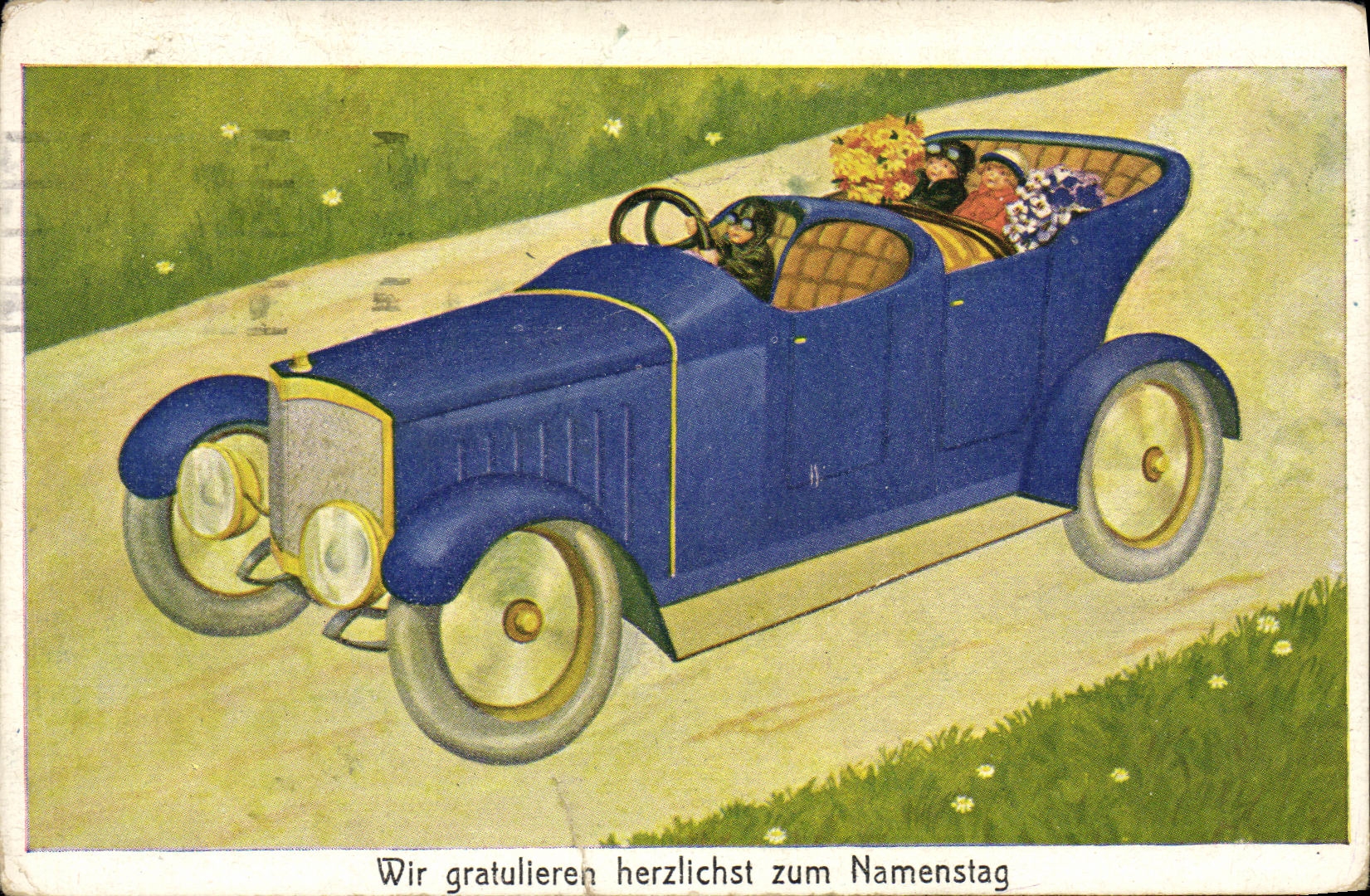 CPA Fantaisie Automobile