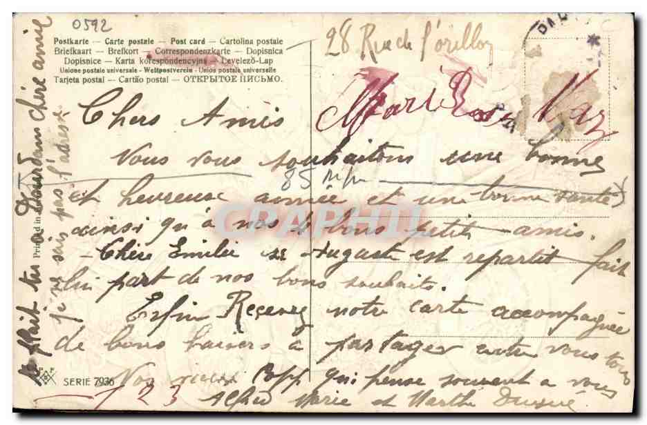 CPA Fantaisie Automobile Anges — Verso