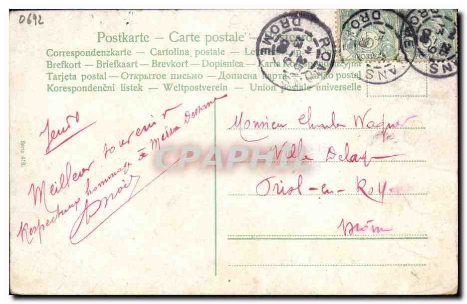 CPA Fantaisie Automobile  — Rückseite