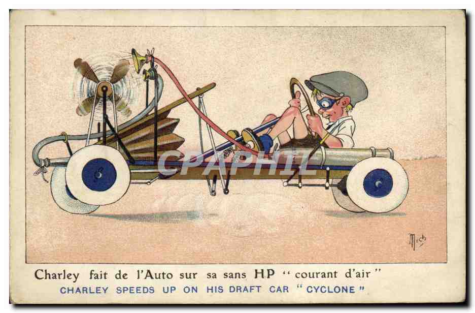 CPA Fantaisie Automobile Enfant Charley 