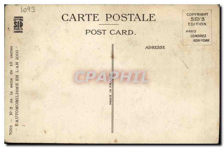 CPA Fantaisie Automobile Charley fait de l'auto Chat Souris — Verso