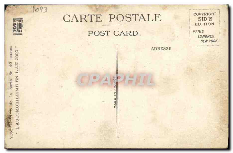 CPA Fantaisie Automobile Charley fait de l'auto  — Rückseite