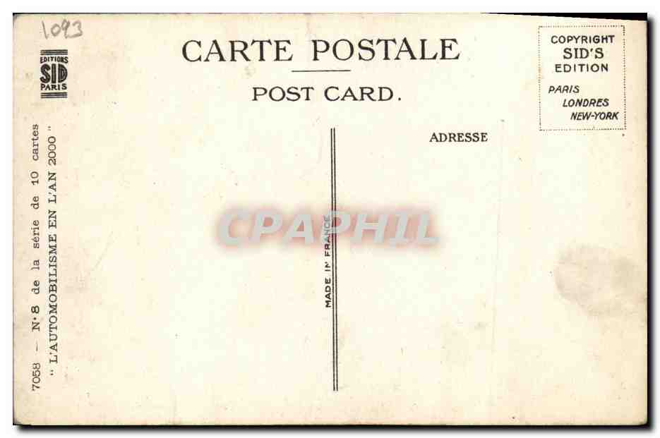 CPA Charley fait de l'auto Automobile Lapin Mich — Rückseite