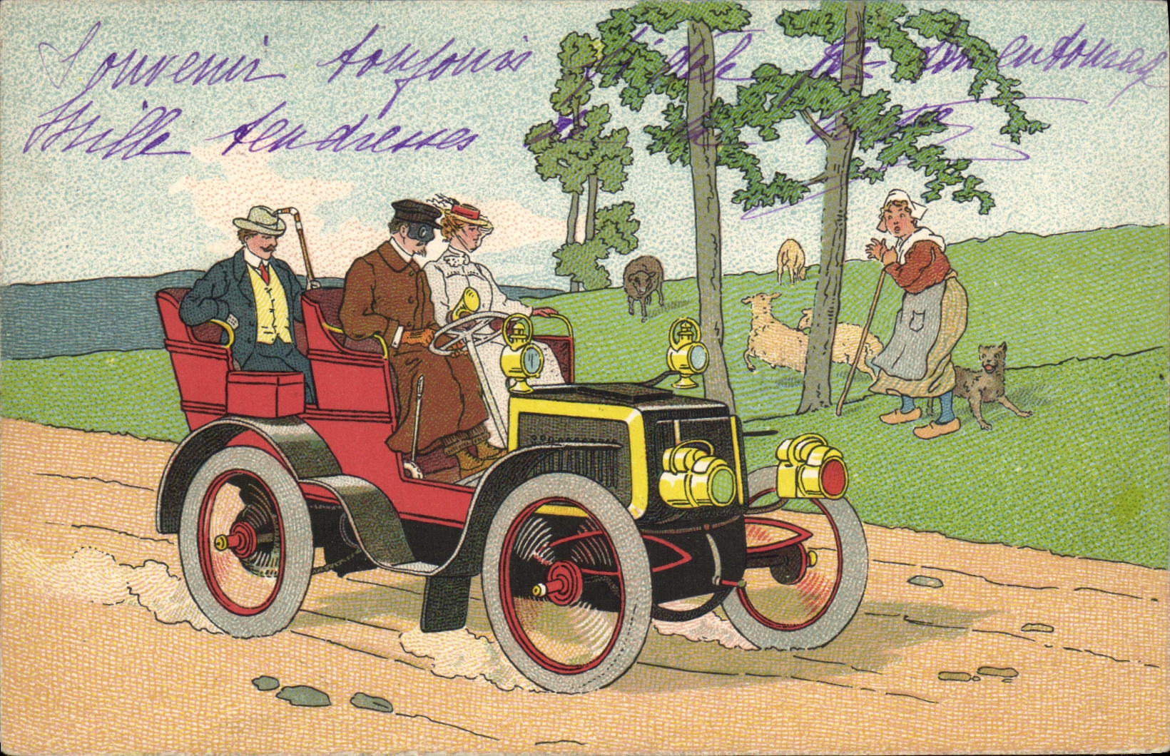 CPA Illustrateur Automobile 
