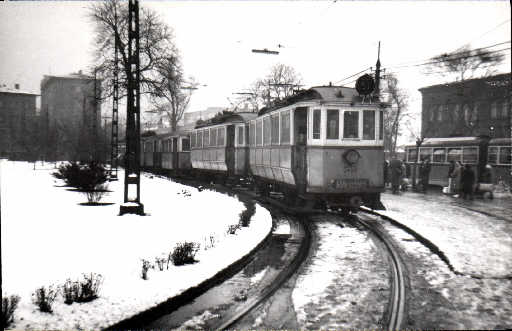 Tramway à Varsovie — hiver — CPAPHIL 195