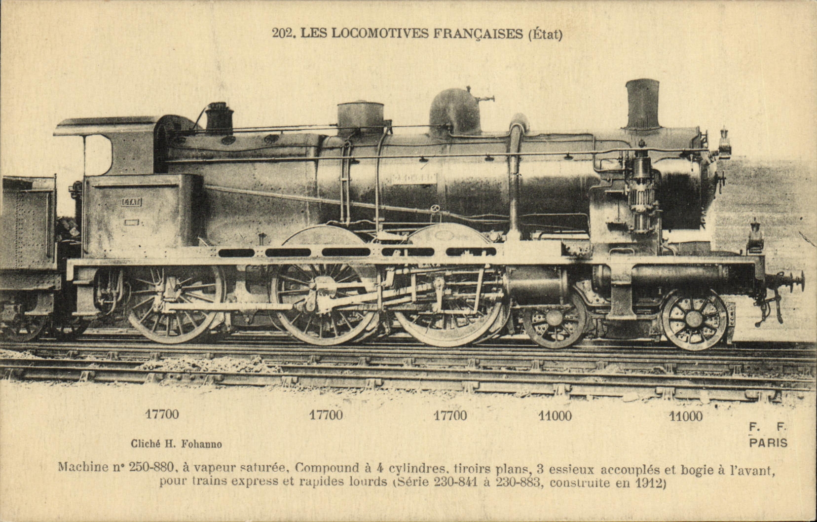CPA Locomotives francaise Train Machine 250-880 a vapeur saturee 