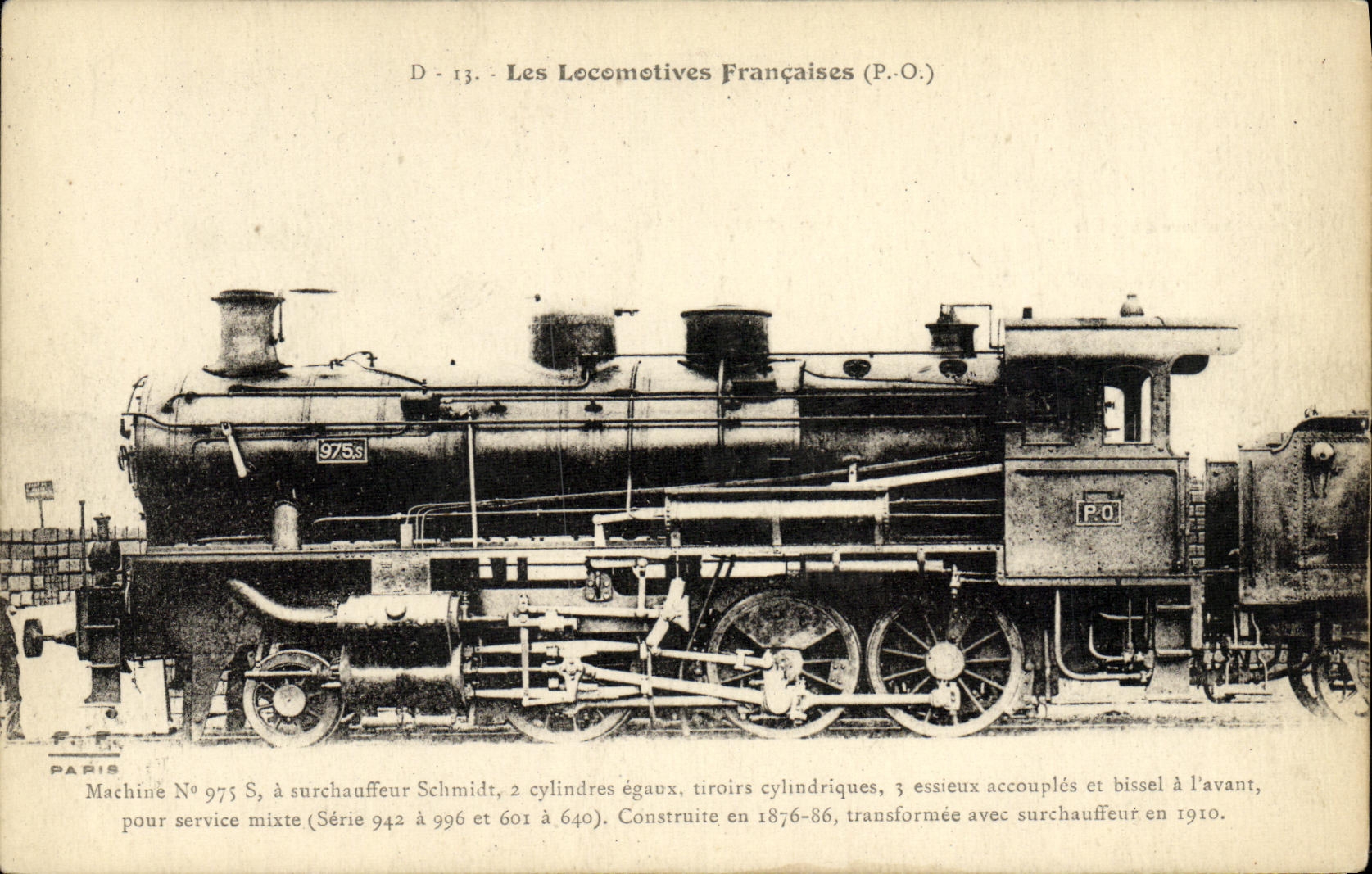 CPA Train Locomotive Machine 975 S surchauffeur Schmidt 
