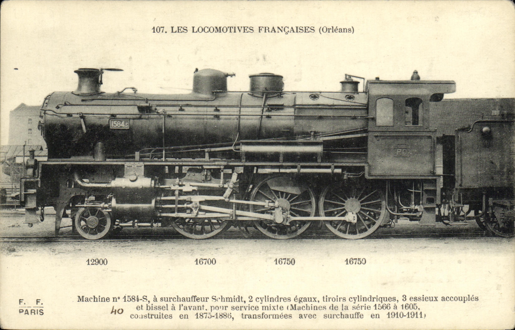 CPA Locomotive Train Orleans Machine 1584-S a surchauffeur Schmidt