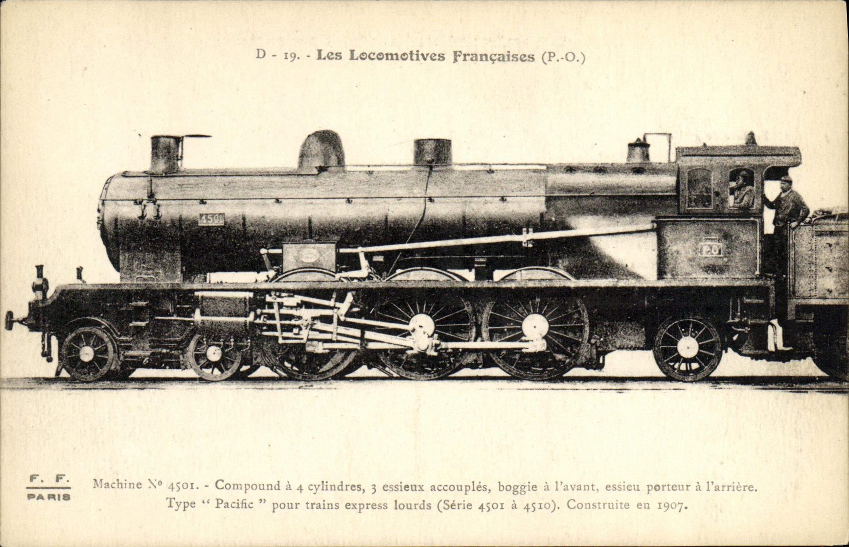CPA Locomotive Train PO Machine 4501