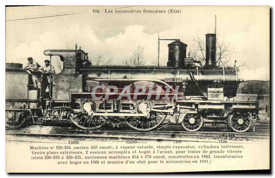 CPA Locomotive Train Machine 220-224