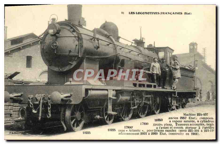 CPA Locomotive Train Machine 221-107