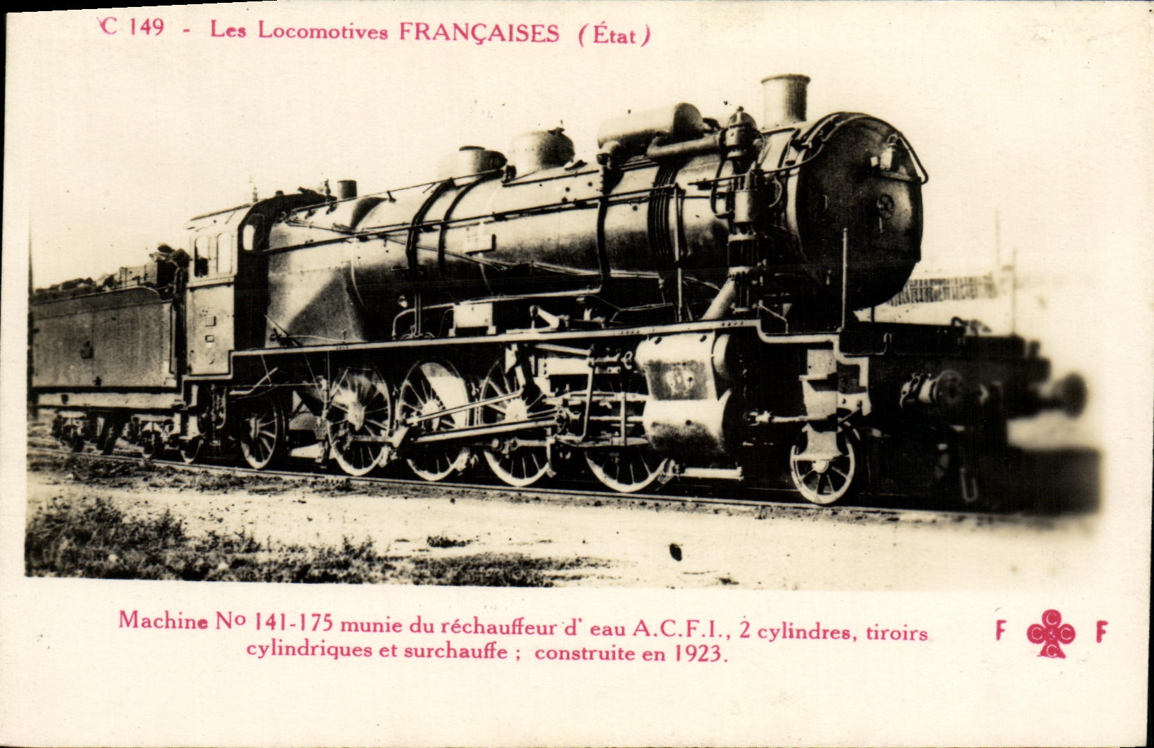 CPA Locomotive Train Machine 141-175 Rechauffeur d'eau ACFI