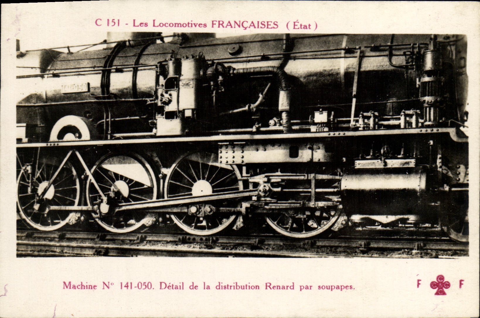 CPA Locomotive Train Machine 141-050 distribution REnard (detaim) par soupapes