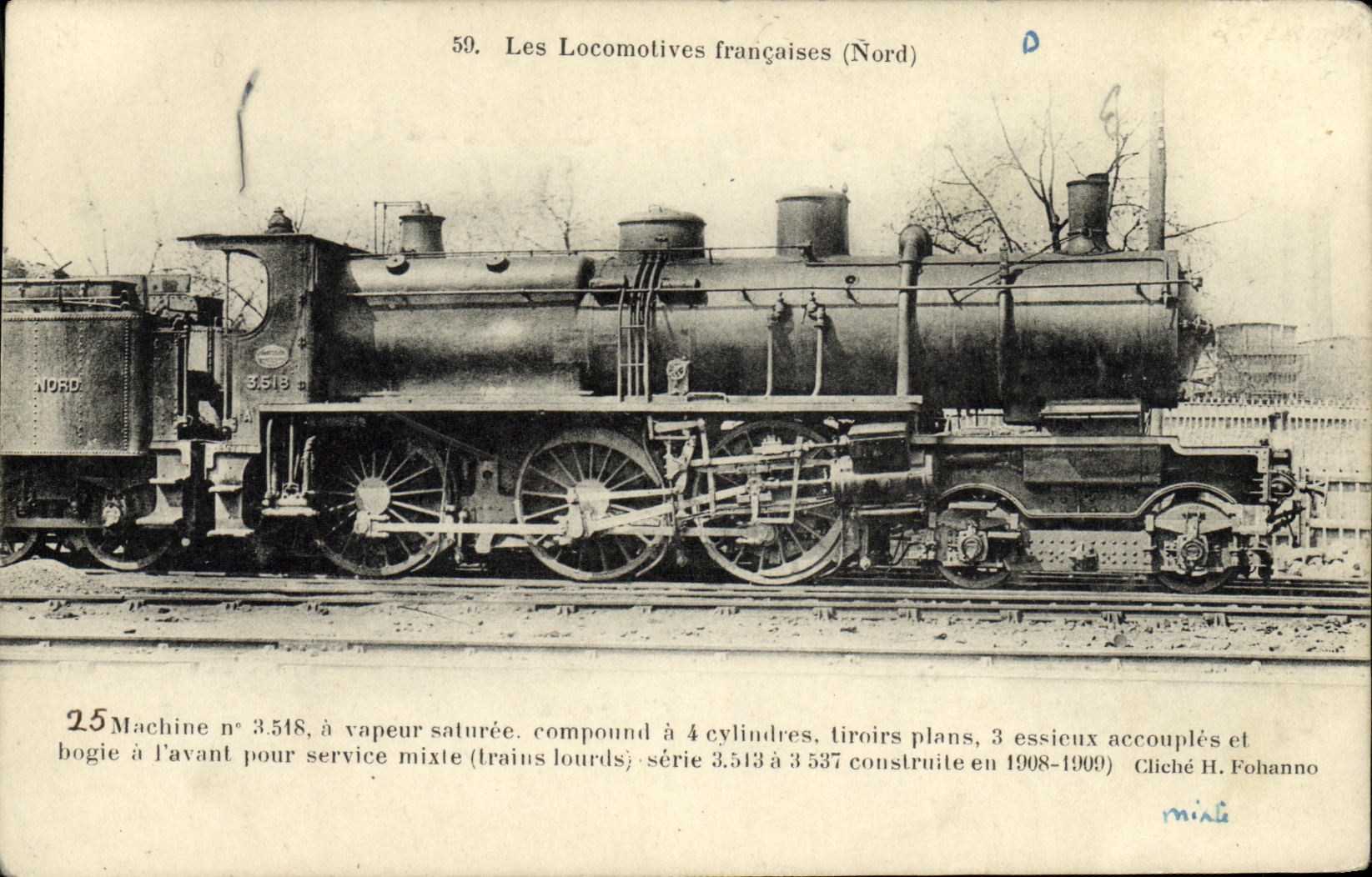 CPA Locomotive Train Machine 3518 a vapeur saturee
