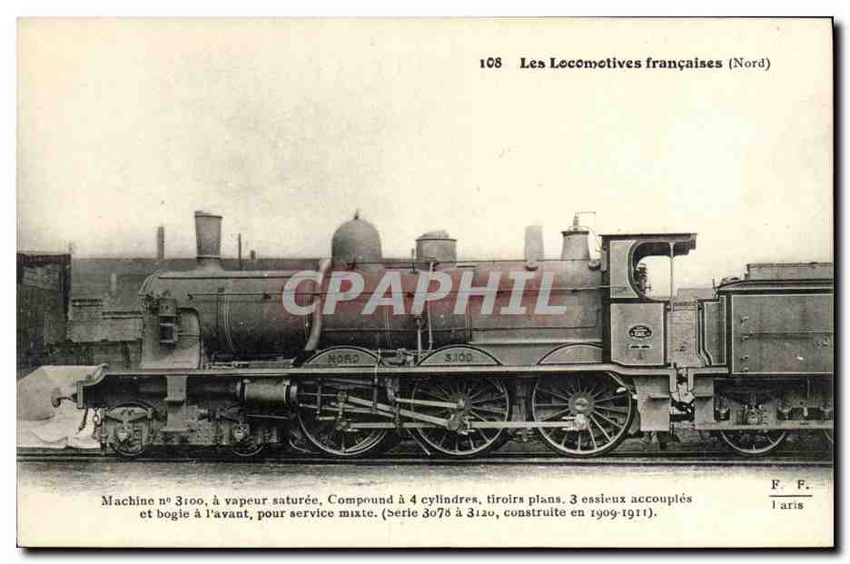 CPA Locomotive Train Machine 3100 a vapeur saturee