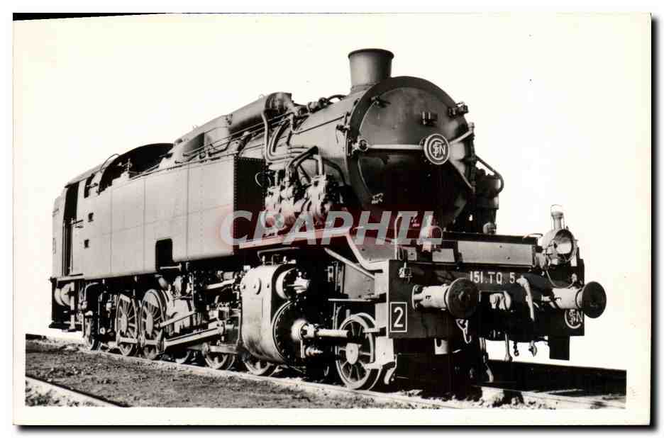 CPA Train Locomotive Tener 151 TQ a simple expansion
