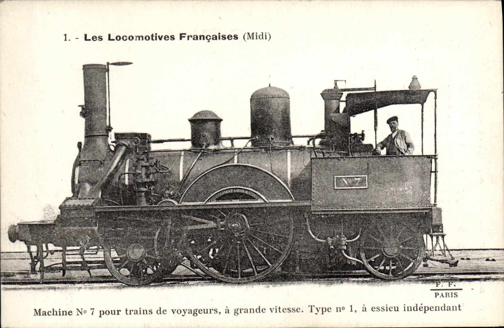 Locomotive française (Midi) — Type n°1, essieu indépendant — F.F. Paris
