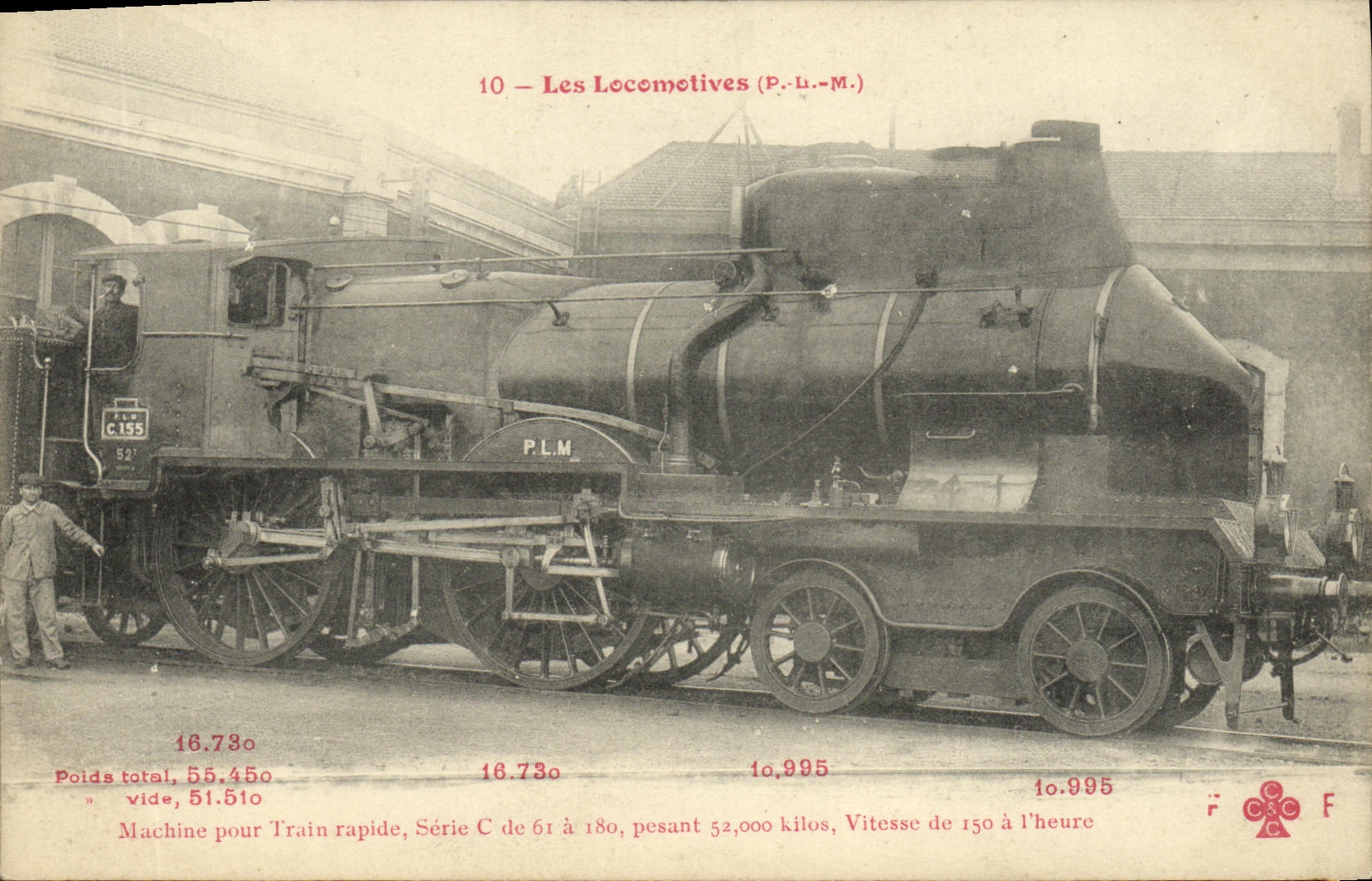 CPA Train Locomotive Machine pour train rapide Serie C de 61 a 180