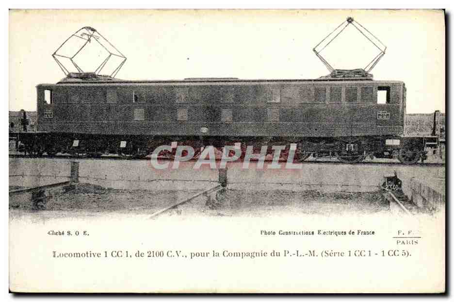 CPA Train Locomotive 1 CC 1 de 2100 CV pour la Compagnie PLM