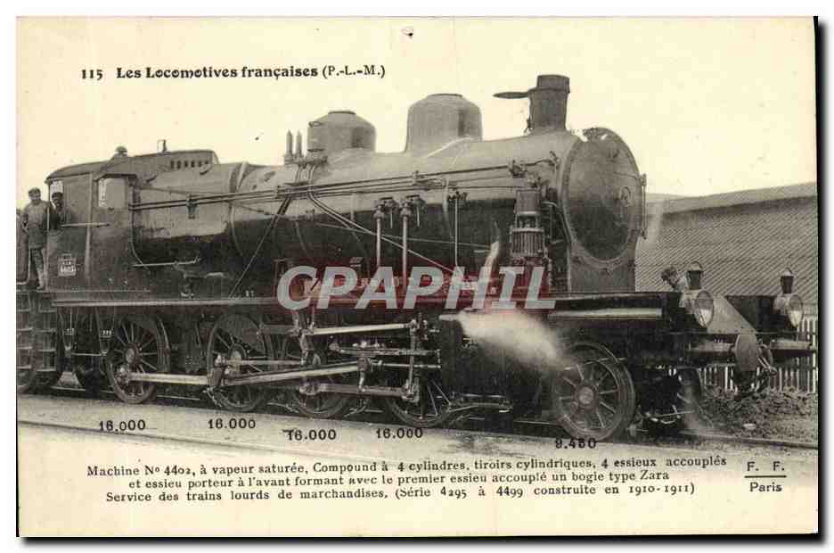 CPA Train Locomotive Machine 4402 a vapeur saturee