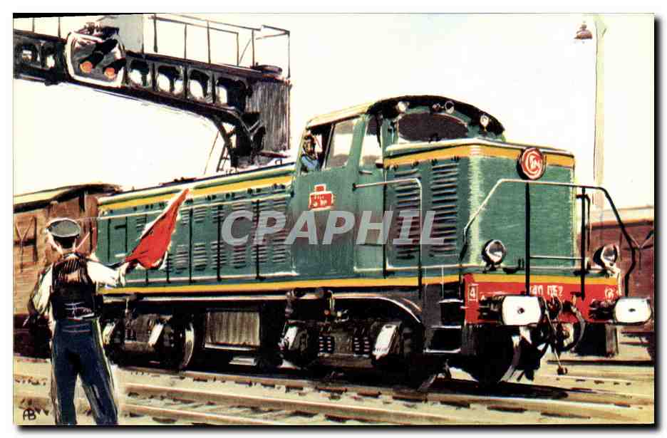 CPA Train Locomotive diesel electrique Type 040 DE SNCF