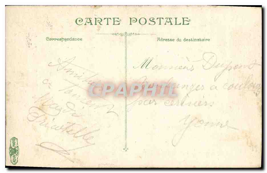 CPA Train Je vosu envoie un bonjour Troyes  — Rückseite