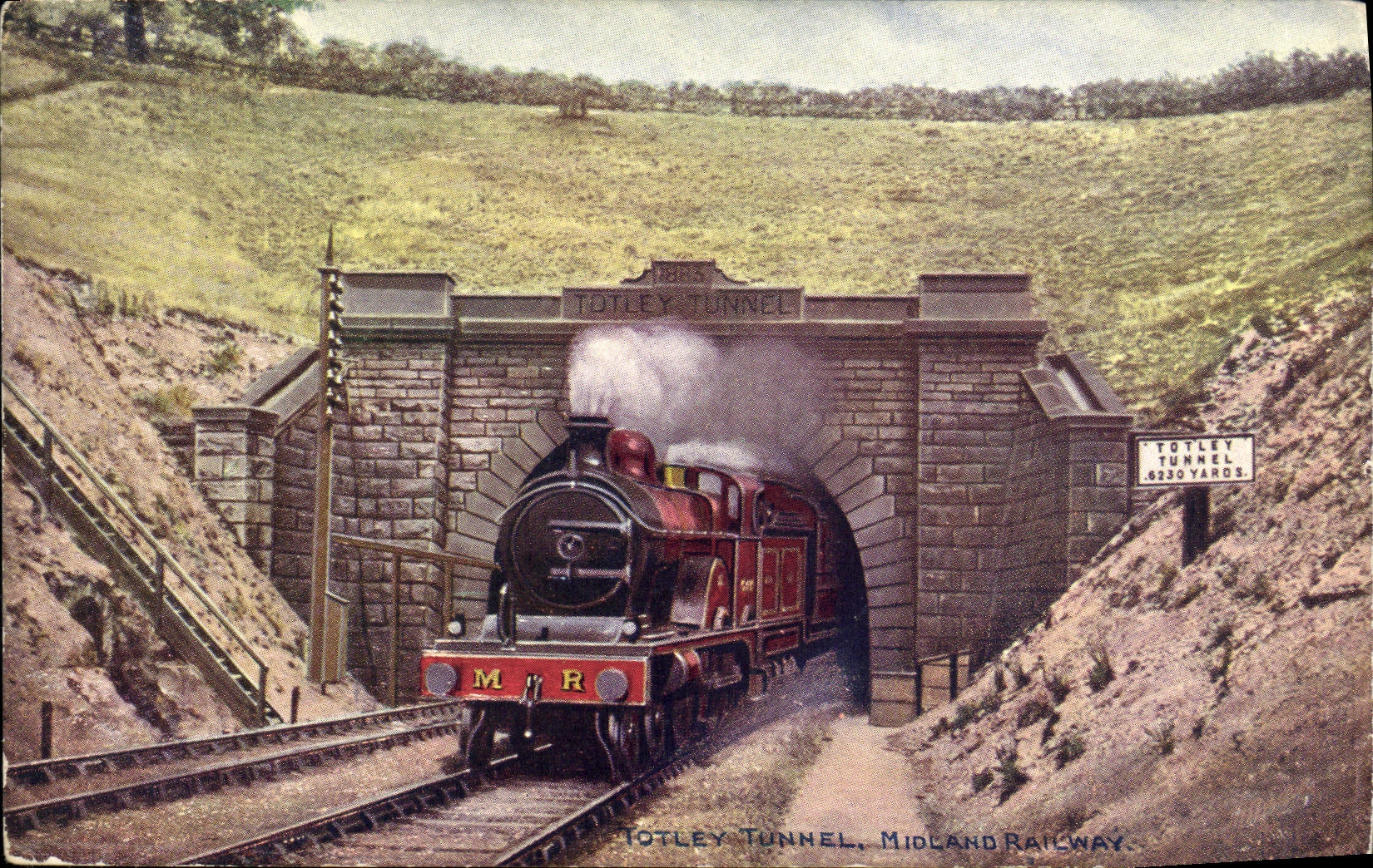CPA Train Totley tunnel Midland Railway 