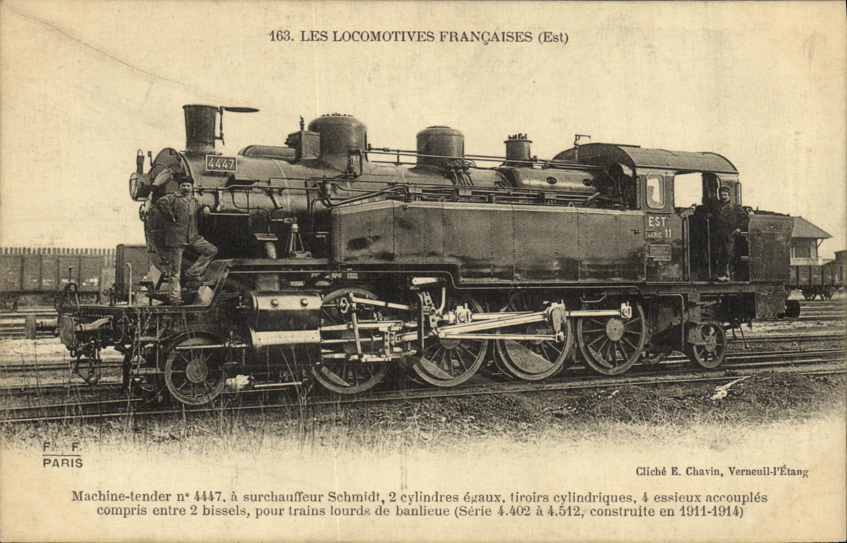 CPA Train Locomotive Machine Tender 4447