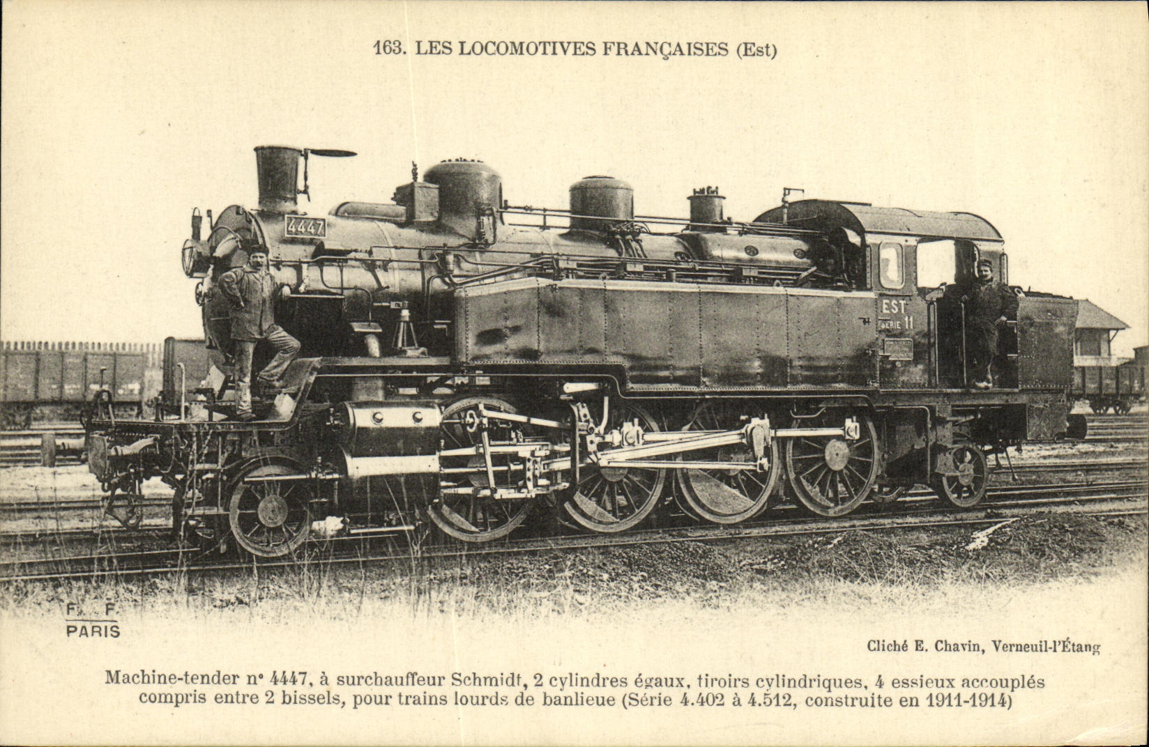 CPA Train Locomotive Machine 4447 a surchauffeur Schmidt 