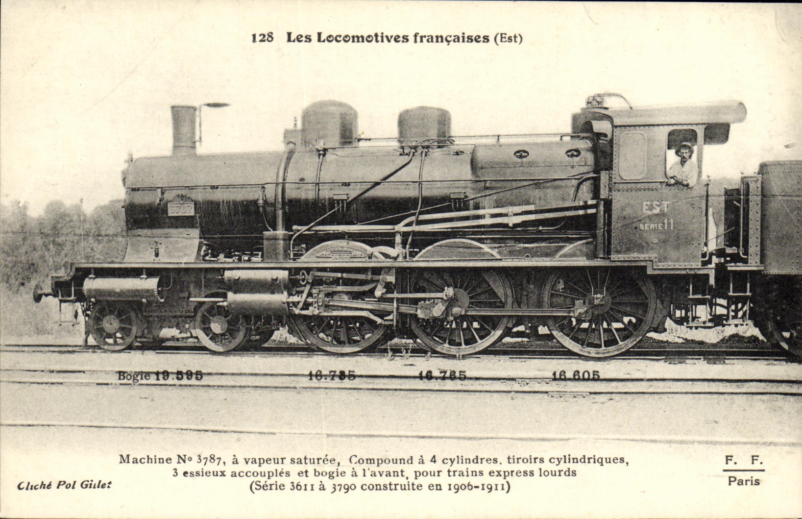 CPA Train Locomotive Machine 3787 a vapeur saturee