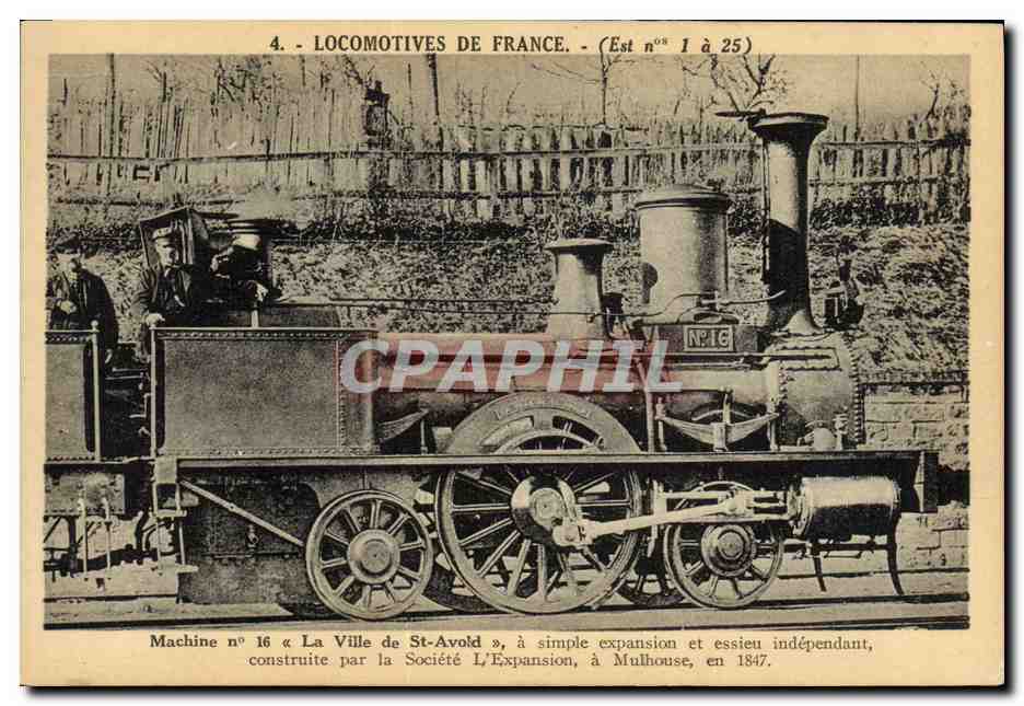 CPA Train Locomotive Machine 16 La ville de St avold 