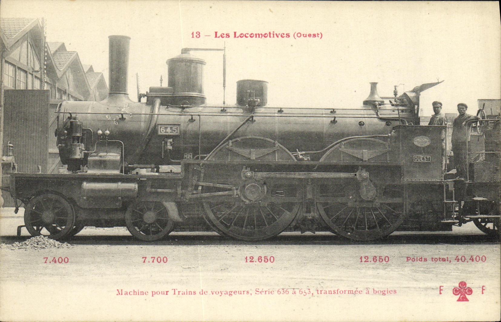 CPA Train Locomotive Machine pour trains de voyageurs SErie 636 a 653