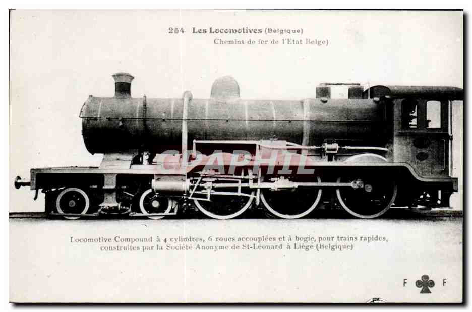 CPA Train Locomotive Compound a 4 cylindres