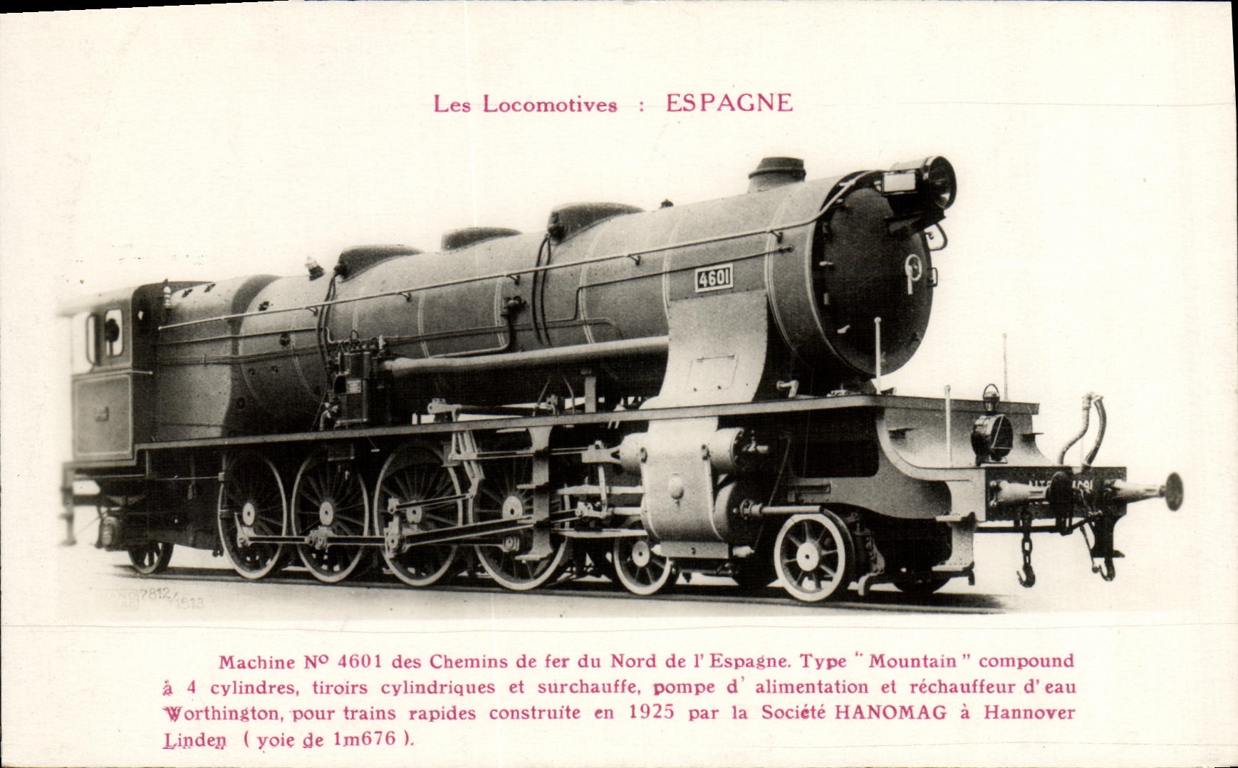 CPA Train Locomotive Espagne Machine 4601 